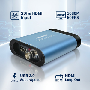 UC3300HS การ์ดจับภาพวิดีโอแบบ3.0 1080P 60Hz 3G-SDI HDMI ไปยัง USB พร้อม lupout สำหรับตัวสลับมืออาชีพและกล่องสตรีมสด - Product Image 1