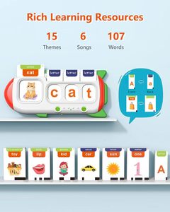 Máquina de tarjetas Flash parlantes de ortografía para niños pequeños terapia del habla autismo sensorial Montessori juguetes de aprendizaje para niños regalos ideales - Product Image 6