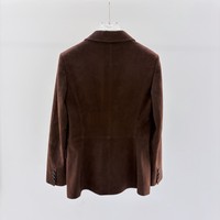 Blazer classique en daim et peau de mouton de haute qualité à col en V et revers crantés pour femme, idéal pour les soirées