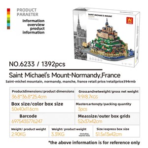 Bloques de Construcción de Plástico ABS de Partículas Pequeñas Compatibles con Vanger French Manche Normandy Mont Saint-Michel, Educativos para Niños - Product Image 2