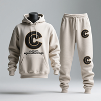 Ensemble de survêtements personnalisés avec logo brodé, veste à manches raglan bicolore, sweat-shirt à capuche et pantalon de survêtement