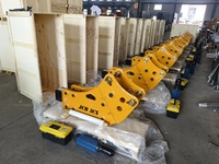 Marteau hydraulique banane JCB3CX pour chargeuse-pelleteuse avec burin de 68 mm et boîte de vitesses pour travaux de démolition intensifs