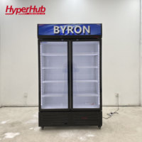 Réfrigérateur commercial pour boissons, vitrine à porte simple, réfrigérateur vertical en verre, éclairage LED, contrôle numérique de la température, refroidissement par air