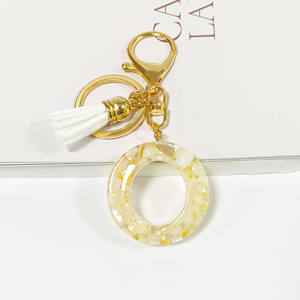 CHENXI Llavero de Alta Calidad con Letra del Alfabeto, Colgante de Cristal Dorado, Borla, Llavero para Coche, Cartera, Mochila, Adorno para Bolso - Product Image 2