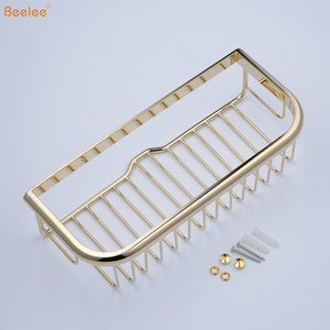 Beelee-soporte de pared de latón <span class=keywords><strong>para</strong></span> baño, <span class=keywords><strong>estante</strong></span> de almacenamiento <span class=keywords><strong>para</strong></span> champú, Gel de <span class=keywords><strong>ducha</strong></span>, color dorado - Product Image 6