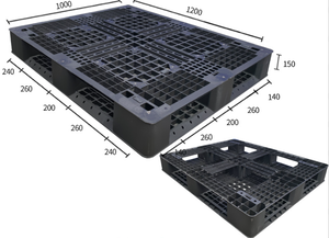 1200*1000*150mm vật liệu tái chế Pallet Nhựa màu đen có thể xếp chồng Pallet Nhựa xuất khẩu - Product Image 4