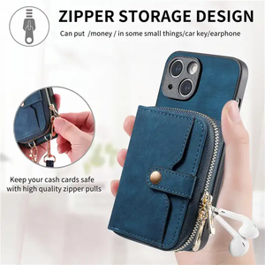 Borsa a Tracolla per Cellulare da Donna per iPhone 15 14 Pro Max 13 12 11, Custodia Portafoglio con Cerniera e Slot per Carte - Product Image 6