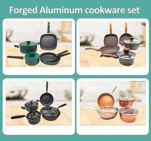 Proveedor de fábrica Utensilios de cocina Aluminio Antiadherente Mármol Forjado Panelas / Ollas / Sartenes Ollas y Sartenes Juego de utensilios de cocina antiadherentes - Product Image 2