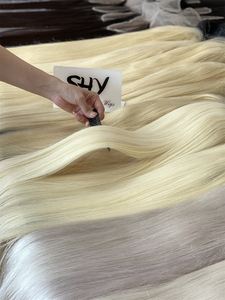 วิกผมคนไร้กาวขี้อายกบาลายาจสีบลอนด์แอชปมเล็กๆฟรีส่วนยาวสำหรับความงามผู้หญิง - Product Image 5