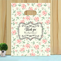 Sac cadeau en PEHD à ouverture plate, emballé, en plastique, écologique, durable, robuste, transparent, style simple, pour magasin de détail, avec logo personnalisé