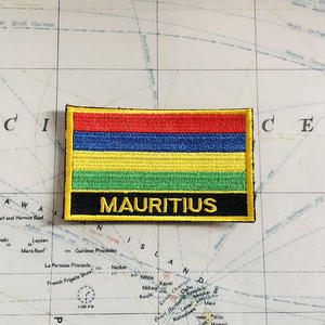 Écussons brodés drapeau national de <span class=keywords><strong>Maurice</strong></span>, badges en forme de bouclier et de carré, un ensemble pour la décoration de brassards et sacs à dos - Product Image 5