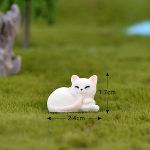 Ornements en résine de petits animaux de dessin animé (dauphin, léopard), accessoires de micro-paysage, cadeaux, chat, renard, lapin, chen jun - Product Image 6