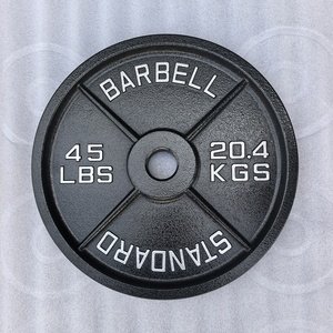 Disques de poids en fonte de <span class=keywords><strong>45</strong></span> livres, surface peinte à effet martelé, pour musculation, fitness, haltérophilie, powerlifting, usage domestique et commercial - Product Image 5