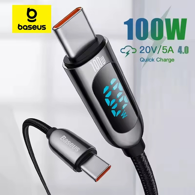 Baseus PD 100W USB C Cable for IPhone15 Promax Fast Charging Type C Cable for Xiaomi Samsung Data Wire Phone Cable for MacBook