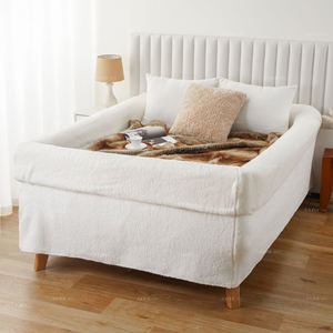 ผ้าปูที่นอนผ้าฝ้ายขอบเชอร์ปา พร้อมแผ่นรองที่นอนขอบเชอร์ปา ผ้าปูที่นอนแบบมีซิปคู่ - Product Image 2