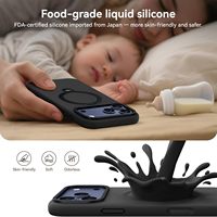 Étui magnétique étanche pour 17 Pro 6,3 pouces avec support invisible, étui de téléphone portable en silicone liquide de qualité alimentaire à 100%