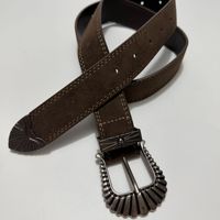 Ceintures pour femmes, ceintures vintage pour femmes, ceinture pour dames, texture en daim, boucle à ardillon sculptée antique en PU, accessoire de mode rétro western