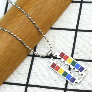 Trend Rainbow Gay Pride LGBT Collar de acero inoxidable Mujeres Hombres Collares <span class=keywords><strong>Lesbianas</strong></span> Gays Colgante Joyería Regalo Pareja Amistad - Product Image 3