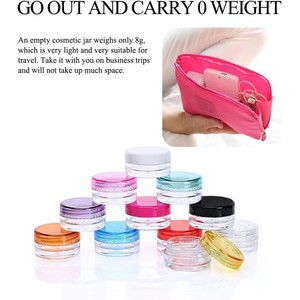 Contenants d'échantillons vides en plastique pour cosmétiques : pots pour fard à paupières, poudre à ongles, bijoux, baume à lèvres, brillant à lèvres, crème, lotion - Product Image 3