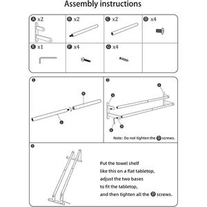 Porte-serviettes mural double sans perçage pour salle de bain, séchoir à serviettes, support de rangement à 2 niveaux, couleur argent - Product Image 6