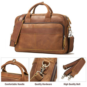 Logotipo personalizado funcional <span class=keywords><strong>ejecutivo</strong></span> bolso de cuero computadora portátil impermeable bolso de hombro bolsos suave cara maletines de cuero - Product Image 4