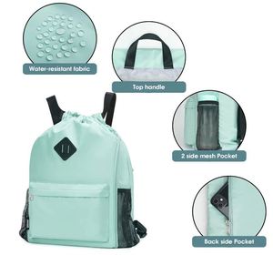 Sac à dos de plage à cordon personnalisé, imperméable, pour le basketball, le football, la gym, avec compartiment pour chaussures, résistant à l'eau - Product Image 3