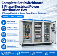 Ensemble complet de coffrets de commutation LV, triphasé, 125A, 800A, 415V, panneau de commande IP54, fabricants de boîtes de distribution d'énergie électrique