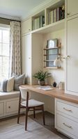 Bureau d'étude intégré sur mesure avec bibliothèque tout-en-un, armoire combinée en bois massif, bibliothèque murale pour bureau à domicile, chambre ou villa