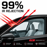 Film teinté pour vitres pré-découpé, nano-céramique premium IR90, film pour vitres HD 2mil, IRR90% UV99%, film isolant thermique nano-céramique pour vitres de voiture