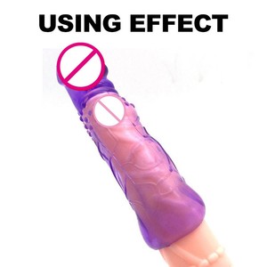 Wiederverwendbare Silikon-Penisverlängerungshülle Männer-Sexspielzeug zur Penisvergrößerung Penisvergrößerer Penis-Kondom - Product Image 4