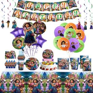 <span class=keywords><strong>Encanto</strong></span> Thème Fête D'anniversaire Décoration Fournitures Vaisselle Jetable Ensemble Feuille Ballon Bannière Enfants Fête Fournitures Faveur - Product Image 3