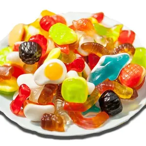 Halal schnelle lebensmittel gelatine sweets gemüse mix tier form gummiartige bonbons