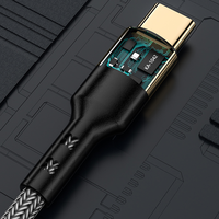 Fabrik-OEM-kompatibles 60W 3A Schnellladekabel 1,2m/2m Vergoldetes Reinkupfer Nylon-Ummanteltes USB-C zu USB-C Datenkabel PD Typ-C Kabel