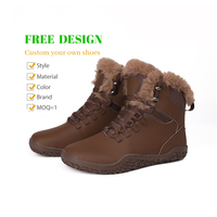 Bottes de travail montantes à logo personnalisé Chaussures pieds nus de trekking antidérapantes en cuir microfibre légères pour l'hiver pour l'automne
