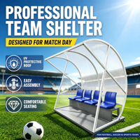 Structure de football galvanisée à chaud avec banc mobile pour 4 joueurs sur le terrain et chaises pare-soleil dans le stade