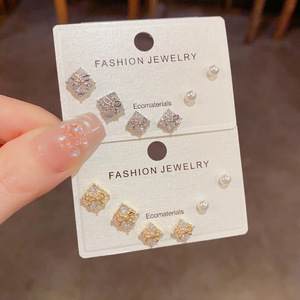 Resoul Conjunto de Pendientes Geométricos Laco Perola Bañados en Oro, Bisutería de <span class=keywords><strong>Moda</strong></span> para Mujer, Venta al por Mayor - Product Image 1
