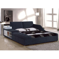 Cadre de lit rond moderne pliable en cuir de luxe avec plateforme et taille personnalisable