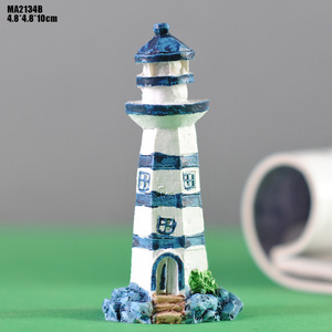 Nautical Ocean Style <strong>Lighthouse</strong> Sculpture Resin Craft Tabletop <strong>Ornament</strong> for Home Living Room Knick-Knack Decoration - Product Image 1