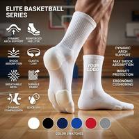 Chaussettes de basketball personnalisées Elite haute performance avec soutien de la voûte plantaire et compression, vente en gros pour hommes et jeunes