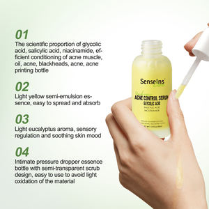 Serum Wajah Anti Jerawat Asam Glikolat Label Pribadi Organik, Perbaikan Jerawat Lembut, Anti Jerawat, Mengecilkan Pori-pori, Melembapkan, Sesuaikan Logo Anda - Product Image 5