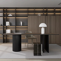 Bureau de travail en bois massif de style naturel moderne, personnalisé, avec étagère de rangement, pour bureau commercial ou espace de travail à domicile, fourni par l'usine