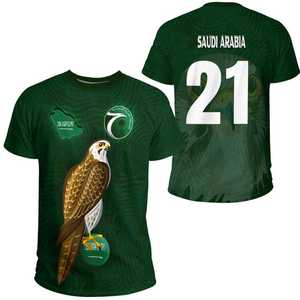 T-shirt de sport de l'équipe nationale d'Arabie Saoudite, personnalisable en gros, pour homme, grande taille, col rond, uni - Product Image 4