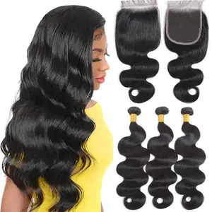 Wholesale Natural Black Long Hair Body Wave 100% Glueless Brazilian Raw Virgin Human Hair Wigs for Black Women