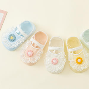 Chaussons antidérapants pour bébés, chaussons en dentelle pour garçons et filles - Product Image 1