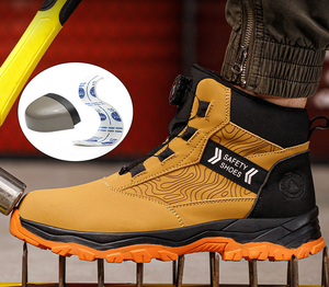 أحذية أمان مقاومة للانزلاق للخريف ، أحذية أمان مقاومة للماء من جلد البقر ، مصنوعة من الفولاذ المقاوم للصدأ ، نعل مطاطي من EVA - Product Image 3