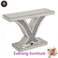 Mobilier moderne et élégant pour décoration intérieure table console en verre argenté avec miroir table d'entrée