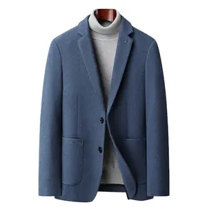 Autumn winter casual wool suit for men Fashion slim wool suit men Two-button mans suit jacket