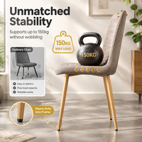Chaise commerciale B2B à dossier en cuillère, structure en fer robuste, assise en mousse haute densité et lin doux, couleur personnalisable, pour hôtels et restaurants, OEM