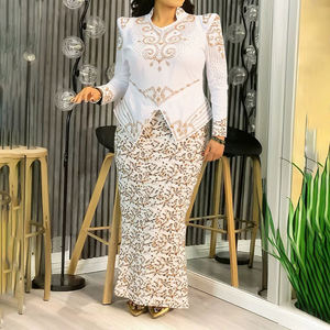 <span class=keywords><strong>Abiti</strong></span> <span class=keywords><strong>da</strong></span> Sera Maxi per Donne Africane <span class=keywords><strong>Taglie</strong></span> Forti con Ricamo 3D Ecologico Vintage Moda Primaverile Aderenti a Vita Alta - Product Image 2