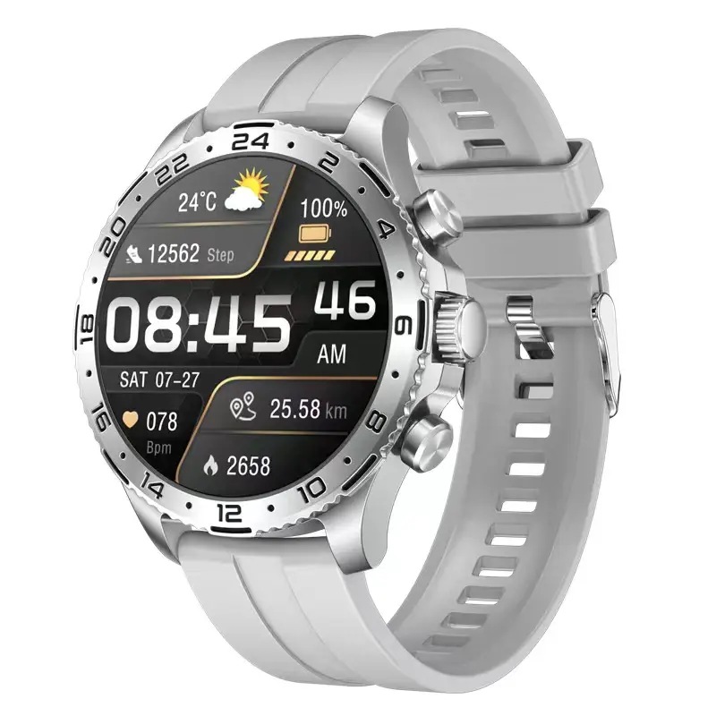 S600 hommes affaires Style 1.53 pouces HD écran ceinture en cuir + bracelet en silicone NFC Smartwatch surveillance de la santé montre intelligente intelligente